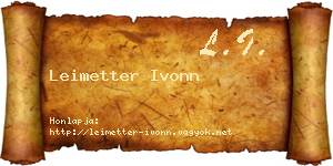 Leimetter Ivonn névjegykártya